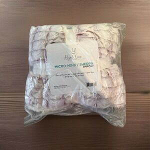 Royal Luxe Blanket Micro-Mink 50"x60" Red Super Soft Plush Sherpa Throw Minky